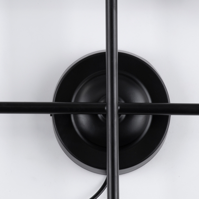 GloboStar® PIPING 00661 Vintage Επιτοίχιο Φωτιστικό Πολύφωτο 4 x E27 IP20 Μαύρο Μέταλλο - Μ40 x Π9 x Υ52cm