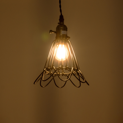 GloboStar® FLOWER IRON RUST 01181 Vintage Κρεμαστό Φωτιστικό Πλέγμα Μονόφωτο 1 x E27 IP20 Μαύρο Μέταλλο - Μ10 x Π10 x Υ20cm