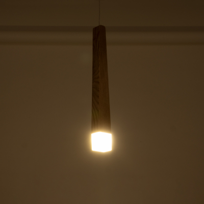 GloboStar® CALISTA 01252 Μοντέρνο Κρεμαστό Φωτιστικό Ανάρτηση Μονόφωτο 1 x G4 IP20 Μπεζ Ξύλο - Μ4 x Π3 x Υ33cm