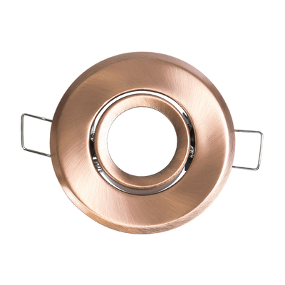 GloboStar® DELTA 77805 Χωνευτό Κινούμενο Στρόγγυλο Σποτ Οροφής για Λάμπα MR11 με Βάση GU5.3 ή GU10 - IP20 - Μεταλλικό - Φ70 x Υ21mm - Χάλκινο - 5 Χρόνια Εγγύηση