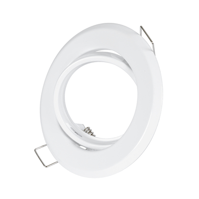 GloboStar® DELTA 77814 Χωνευτό Κινούμενο Στρόγγυλο Σποτ Οροφής για Λάμπα MR16 με Βάση GU5.3 ή GU10 - IP20 - Μεταλλικό - Φ92 x Υ28mm - Λευκό - 5 Χρόνια Εγγύηση