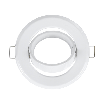 GloboStar® DELTA 77814 Χωνευτό Κινούμενο Στρόγγυλο Σποτ Οροφής για Λάμπα MR16 με Βάση GU5.3 ή GU10 - IP20 - Μεταλλικό - Φ92 x Υ28mm - Λευκό - 5 Χρόνια Εγγύηση