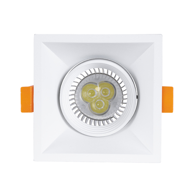 GloboStar® ALPHA 77832 Χωνευτό Κινούμενο Τετράγωνο Σποτ Οροφής για Λάμπα MR16/GU10 - IP20 - Χυτό Αλουμίνιο - Μ9 x Π9 x Υ4.5cm - Λευκό - 5 Χρόνια Εγγύηση