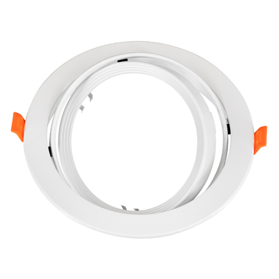 GloboStar® VITA 77850 Χωνευτό Κινούμενο Στρογγυλό Σποτ Οροφής για Λάμπα AR111 - IP20 - Χυτό Αλουμίνιο - Φ17 x Υ4.5cm - Λευκό - 5 Χρόνια Εγγύηση