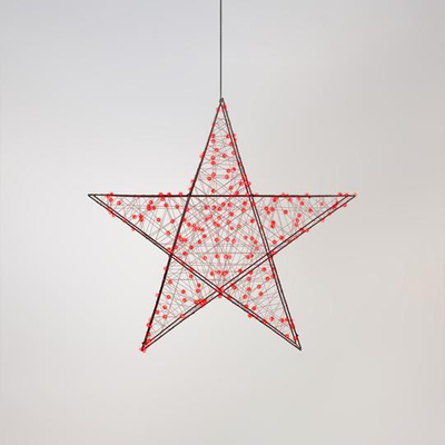 ΑΣΤΕΡΙ ΦΩΤΙΖΟΜΕΝΟ 78cm, 240 LED, 4,5V ΜΕΤΑΣΧΗΜΑΤΙΣΤΗ, TIMER, ΜΑΥΡΟΣ ΜΕΤΑΛΛΙΚΟΣ ΣΚΕΛΕΤΟΣ, ΜΑΥΡΟ ΧΑΛΚΙΝΟ ΚΑΛΩΔΙΟ, ΚΟΚΚΙΝΟ LED, ΠΡΟΕΚΤΑΣΗ ΠΑΡΟΧΗΣ 5m, IP44