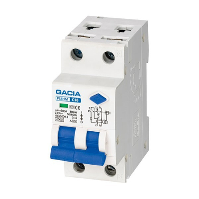 ΡΕΛΕ RCBO ΔΙΠΟΛΙΚΟ 40A 6kA 100mA 1P+N GACIA TYPE A