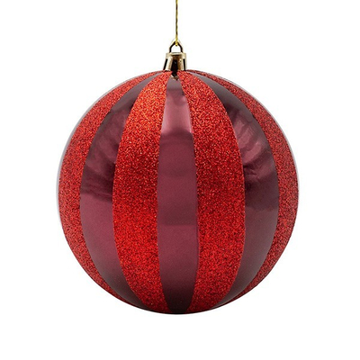 ΠΛΑΣΤΙΚΗ ΜΠΑΛΑ, ΜΠΟΡΝΤΟ ΜΕ ΚΟΚΚΙΝΟ GLITTER, ΣΕΤ 2ΤΜΧ, 20cm