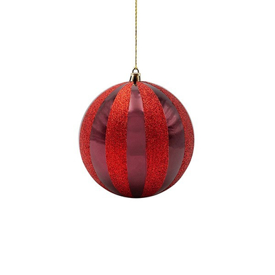 ΠΛΑΣΤΙΚΗ ΜΠΑΛΑ, ΜΠΟΡΝΤΟ ΜΕ ΚΟΚΚΙΝΟ GLITTER, ΣΕΤ 6ΤΜΧ, 10cm