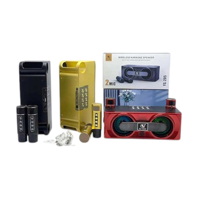 Ασύρματο ηχείο Bluetooth με 2 μικρόφωνα Karaoke - YS-205 - 887226 - Gold