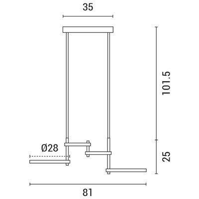 ΦΩΤΙΣΤΙΚΟ ΚΡΕΜΑΣΤΟ 4ΦΩΤΟ LED 41W 810X280X320 ΜΑΥΡΟ ARTE ILLUMINA