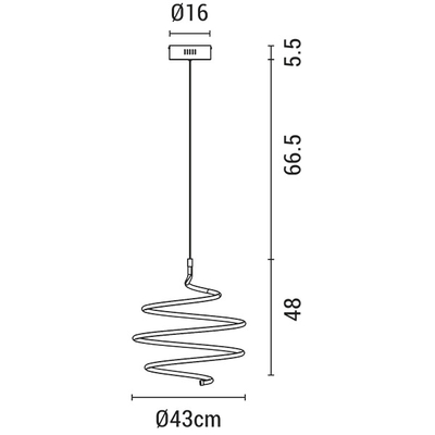 ΦΩΤΙΣΤΙΚΟ ΚΡΕΜΑΣΤΟ ΣΤΡΟΓΓΥΛΟ LED 40W Φ430X1200 ΛΕΥΚΟ ARTE ILLUMINA SATURN