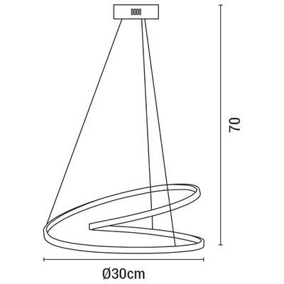 ΦΩΤΙΣΤΙΚΟ ΚΡΕΜΑΣΤΟ ΑΛΟΥΜΙΝΙΟ LED 42W Φ550X550mm  4000Κ 2550Lm ΜΑΥΡΟ ARTE ILLUMINA MERCURY