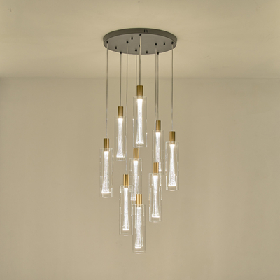 ΦΩΤΙΣΤΙΚΟ ΚΡΕΜΑΣΤΟ ΓΥΑΛΙ 9ΦΩΤΟ 60W 3000K 7200Lm Φ300mm ARTE ILLUMINA VIAL