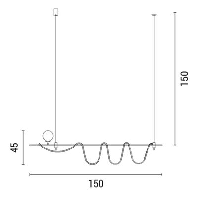 ΦΩΤΙΣΤΙΚΟ ΚΡΕΜΑΣΤΟ ΓΡΑΜΜΙΚΟ LED DIMMING 55W+1XG9 3000Κ 12X36 ΧΡΥΣΟ ARTE ILLUMINA