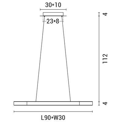 ΦΩΤΙΣΤΙΚΟ ΚΡΕΜΑΣΤΟ ΓΡΑΜΜΙΚΟ LED 50W 3000Κ 900X300X1200 ΛΕΥΚΟ ARTE ILLUMINA