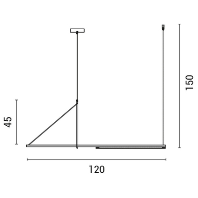 ΦΩΤΙΣΤΙΚΟ ΚΡΕΜΑΣΤΟ LED 15W 120X45 ΜΑΥΡΟ ARTE ILLUMINA