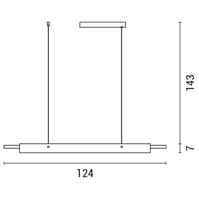 ΦΩΤΙΣΤΙΚΟ ΚΡΕΜΑΣΤΟ ΓΡΑΜΜΙΚΟ LED 20W L124*W5.6*H7CM 3 CCT  ΜΑΥΡΟ ARTE ILLUMINA