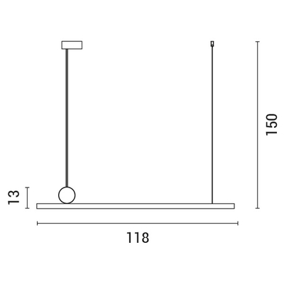 ΦΩΤΙΣΤΙΚΟ ΓΡΑΜΜΙΚΟ ΜΟΝΟΦΩΤΟ LED 25W ΜΑΥΡΟ L118*H13CM, 3 CCT ARTE ILLUMINA