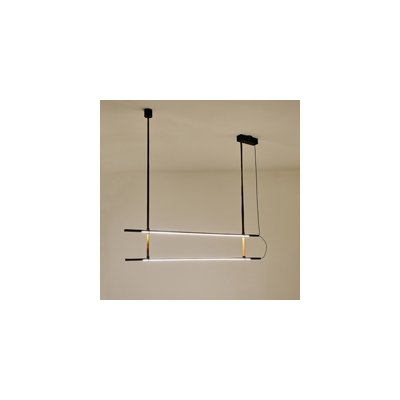 ΦΩΤΙΣΤΙΚΟ ΚΡΕΜΑΣΤΟ ΜΕΤΑΛΛΟ-ΔΕΡΜΑ LED 2x20W 3000K 4100Lm 1400X60X1200mm ΜΑΥΡΟ ARTE ILLUMINA LINEA