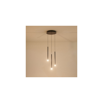 ΦΩΤΙΣΤΙΚΟ ΚΡΕΜΑΣΤΟ ΑΛΟΥΜΙΝΙΟ LED 6W 3000K 600Lm Φ300X1500mm ΜΑΥΡΟ ARTE ILLUMINA CASCADE