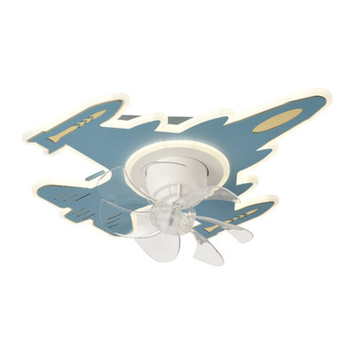 ΑΝΕΜΙΣΤΗΡΑΣ ΟΡΟΦΗΣ ΠΑΙΔΙΚΟΣ ΑΕΡΟΠΛΑΝΟ ΜΠΛΕ 24W ΜΕ LED ΦΩΣ 63W ΚΑΙ ΚΟΝΤΡΟΛ