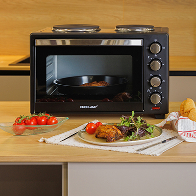 ΗΛΕΚΤΡΙΚΟ ΦΟΥΡΝΑΚΙ ΜΑΥΡΟ 3200W 38LT ΜΕ 2 ΕΣΤΙΕΣ ΚΑΙ ΧΡΟΝΟΔΙΑΚΟΠΤΗ 90Λ