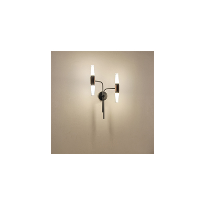 ΑΠΛΙΚΑ TOIXOY ΑΛΟΥΜΙΝΙΟΥ LED 2X6W 3000K 1200Lm 420X130mm ΜΑΥΡΟ-ΧΡΥΣΟ ARTE ILLUMINA VELAS