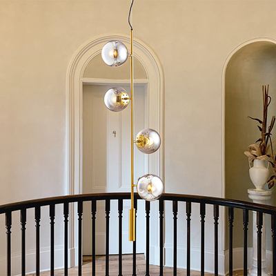 ΦΩΤΙΣΤΙΚΟ ΚΡΕΜΑΣΤΟ 4ΦΩΤΟ 4XE27 MAX 4x10W Φ450X2800mm ΧΡΥΣΟ ARTE ILLUMINA PUFF