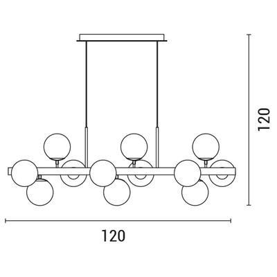 ΦΩΤΙΣΤΙΚΟ ΚΡΕΜΑΣΤΟ 12ΦΩΤΟ 2XE27 MAX 10W Φ1200X310X1200mm ΜΑΥΡΟ ΜΑΤ-SMOKE ΓΥΑΛΙ ARTE ILLUMINA PUFF