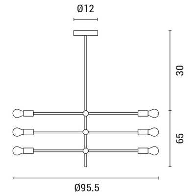 ΦΩΤΙΣΤΙΚΟ ΚΡΕΜΑΣΤΟ 6XΕ27 100X65 ΛΕΥΚΟ ARTE ILLUMINA