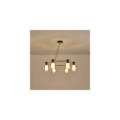 ΦΩΤΙΣΤΙΚΟ ΚΡΕΜΑΣΤΟ ΜΕΤΑΛΛΟ-ΓΥΑΛΙ 6ΦΩΤΟ  6XE14 MAX 15W  Φ700X600mm ΜΑΥΡΟ-ΧΑΛΚΟΣ ARTE ILLUMINA SILENCE