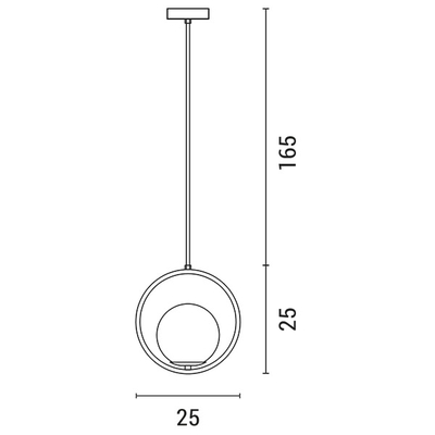 ΦΩΤΙΣΤΙΚΟ ΚΡΕΜΑΣΤΟ ΓΥΑΛΙ ΜΟΝΟΦΩΤΟ 1XE27 Φ25*H25CM ΧΡΥΣΟ ARTE ILLUMINA