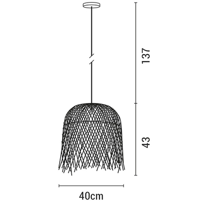 ΦΩΤΙΣΤΙΚΟ ΚΡΕΜΑΣΤΟ ΜΟΝΟΦΩΤΟ Ε27 MAX 60W D400XH430 BAMBOO ARTE ILLUMINA CROSSLINE