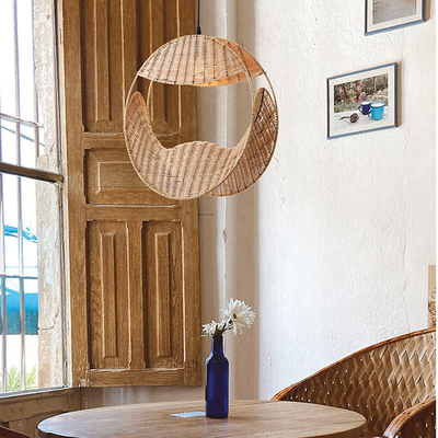 ΦΩΤΙΣΤΙΚΟ ΚΡΕΜΑΣΤΟ ΜΟΝΟΦΩΤΟ Ε27 Φ18X18X52 RATTAN (ΨΑΘΙΝΟ) ARTE ILLUMINA KAI