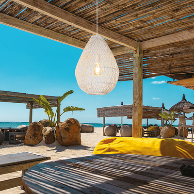 ΦΩΤΙΣΤΙΚΟ ΚΡΕΜΑΣΤΟ ΜΟΝΟΦΩΤΟ Ε27 MAX 60WD370X500 RATTAN  ΛΕΥΚΟ ARTE ILLUMINA KAI