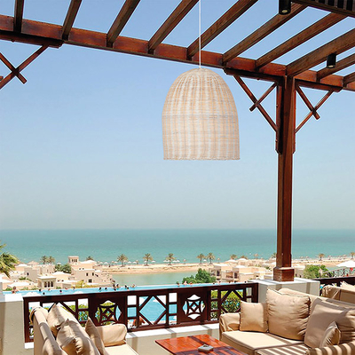 ΦΩΤΙΣΤΙΚΟ ΚΡΕΜΑΣΤΟ ΜΟΝΟΦΩΤΟ Ε27 MAX 60W D450XH560 RATTAN  ΛΕΥΚΟ ARTE ILLUMINA KAI