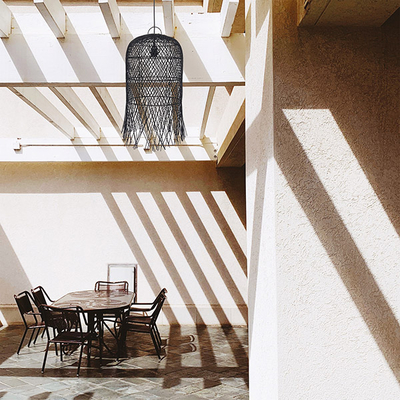 ΦΩΤΙΣΤΙΚΟ ΚΡΕΜΑΣΤΟ ΜΟΝΟΦΩΤΟ Ε27 MAX 60W H610XD330mmRATTAN ΜΑΥΡΟ ARTE ILLUMINA KAI