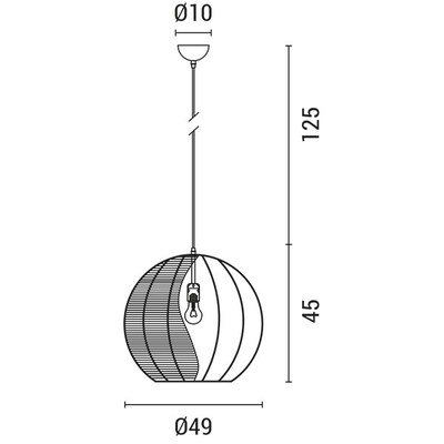 ΦΩΤΙΣΤΙΚΟ ΚΡΕΜΑΣΤΟ ΜΟΝΟΦΩΤΟ Ε27 D500 RATTAN ΛΕΥΚΟ ΓΑΛΑΖΙΟ ARTE ILLUMINA KAI