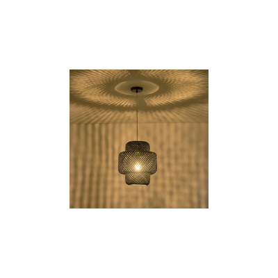 ΦΩΤΙΣΤΙΚΟ ΚΡΕΜΑΣΤΟ BAMBOO 1XE27 MAX 40W 310X310X350mm ΜΑΥΡΟ ARTE ILLUMINA AVRA