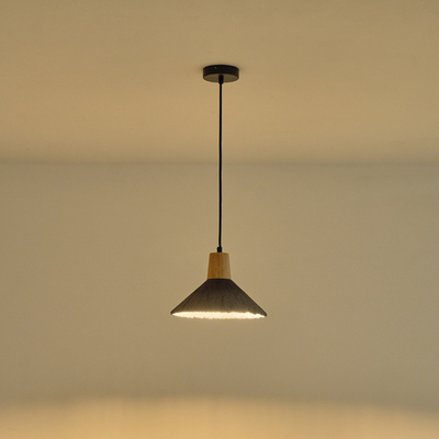 ΦΩΤΙΣΤΙΚΟ ΚΡΕΜΑΣΤΟ RUBBER WOOD&ΤΣΙΜΕΝΤΟ 1XE27 MAX 15W 250X250X180mm ΜΑΥΡΟ ARTE ILLUMINA GESSO