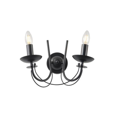 ΑΠΛΙΚΑ TOIXOY ΜΕΤΑΛΛΙΚΗ ΔΙΑΦΑΝΕΣ ΓΥΑΛΙ 2XE14 MAX 15W 320X300mm ΜΑΥΡO ARTE ILLUMINA KRISTALLO