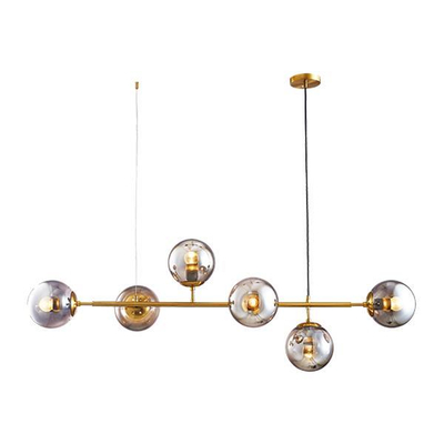 ΦΩΤΙΣΤΙΚΟ ΚΡΕΜΑΣΤΟ 6XE27 1250X450mm ΧΡΥΣΟ-ΜΑΥΡΟ ARTE ILLUMINA PUFF