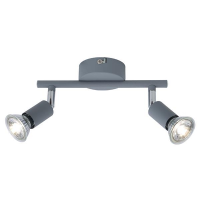 ΣΠΟΤ ΚΙΝΗΤΟ 2ΦΩΤΟ ΜΕΤΑΛΛΙΚΟ Max 7W 2XGU10 220X80X125mm ΓΚΡΙ ARTE ILLUMINA VORRAS