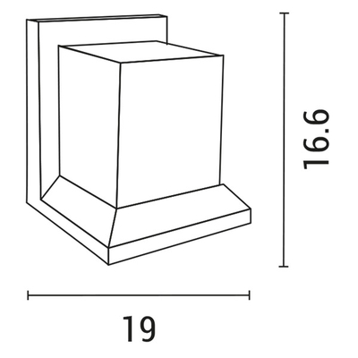 ΑΠΛΙΚΑ ΤΟΙΧΟΥ Ε27 190X166,5X166 IP54 ΓΚΡΙ ARTE ILLUMINA