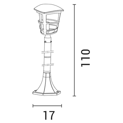 ΚΟΛΩΝΑΚΙ ΔΑΠΕΔΟΥ ΤΡΙΓΩΝΙΚΟ Ε27 170X1100mm IP44 ΜΑΥΡΟ ARTE ILLUMINA