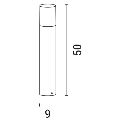 ΚΟΛΩΝΑΚΙ ΔΑΠΕΔΟΥ ΑΛΟΥΜΙΝΙΟΥ E27 Φ90X500 IP54 ΓΡΑΦΙΤΗ ARTE ILLUMINA