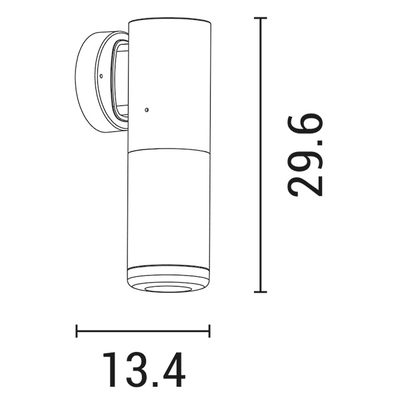 ΑΠΛΙΚΑ ΤΟΙΧΟΥ ΠΡΟΣ ΤΑ ΕΠΑΝΩ Ε27 Φ91X134X296 IP54 ΜΑΥΡΗ ARTE ILLUMINA