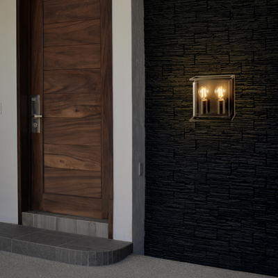 ΑΠΛΙΚΑ ΤΟΙΧΟΥ ΜΕΤΑΛΛΙΚΗ Ε27 2Χ20W 220X220X95mm IP65 ΜΑΥΡΗ ARTE ILLUMINA