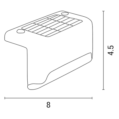 ΑΠΛΙΚΑ ΓΩΝΙΑΚΗ ΜΕ ΗΛΙΑΚΟ PANEL 80X44X45mm 3000Κ  ΜΑΥΡΗ ARTE ILLUMINA