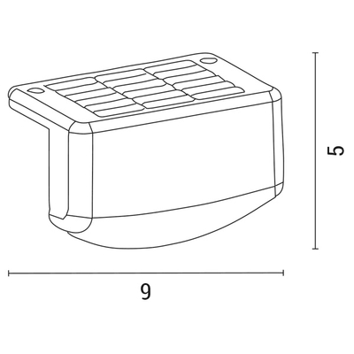 ΑΠΛΙΚΑ ΓΩΝΙΑΚΗ ΜΕ ΗΛΙΑΚΟ PANEL 90X54X50mm 3000Κ ΜΑΥΡΗ ARTE ILLUMINA